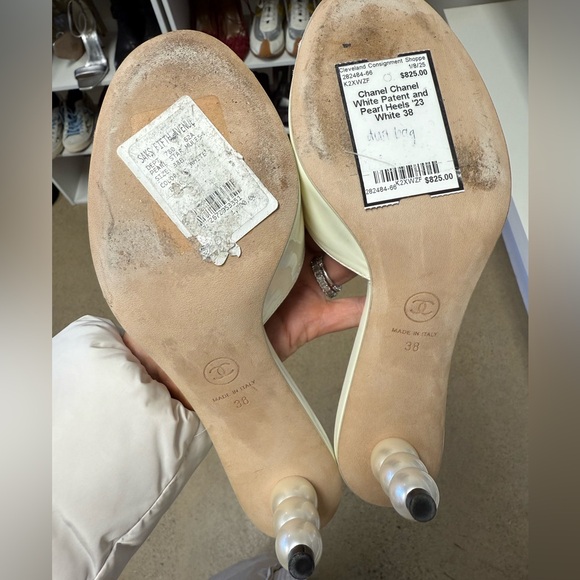 Chanel Ivory Pearl Heel Mules - Picture 8 of 8